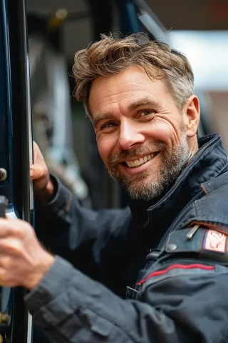 Der lächelnde Schlosser führt Autoöffnungen in Weeze durch